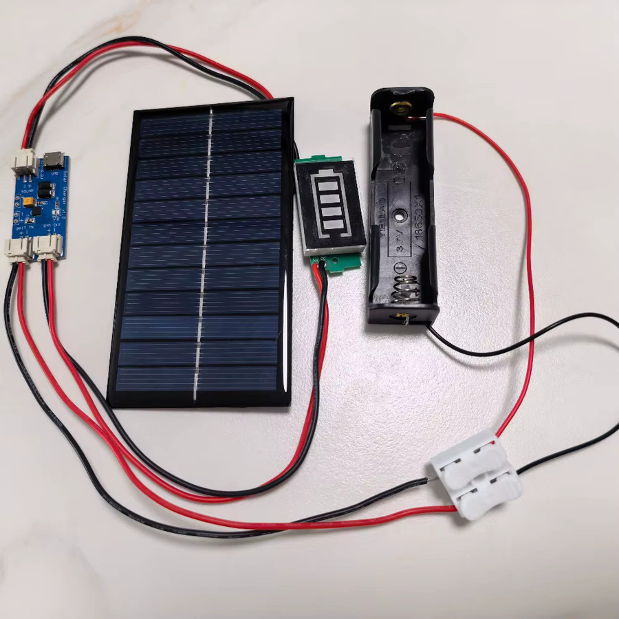 EESBAO Monokristallines Silizium-Solarpanel mit CN3065 Solarladegerät für 18650 Akku und Handy-Aufladung, Blau, 6V 200MA 1,2W - Bild 3