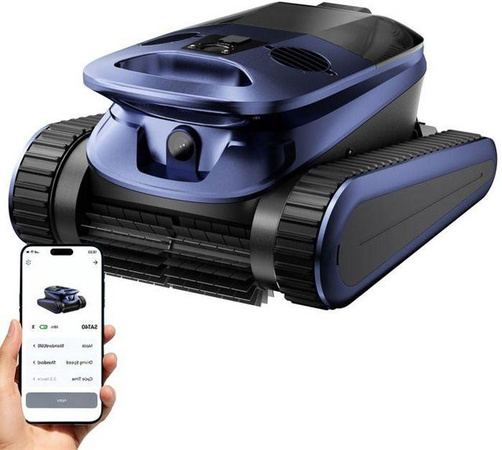 Kabelloser Poolroboter in Blau mit App-Steuerung und Akku zur Reinigung von Boden, Wänden und Wasserlinie