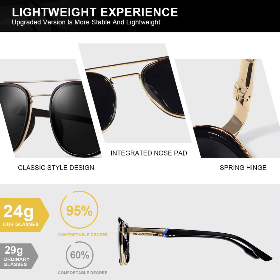 CRIXALIS Sonnenbrille Aviator, Vollrand, schwarz, polarisiert, Unisex - Bild 3