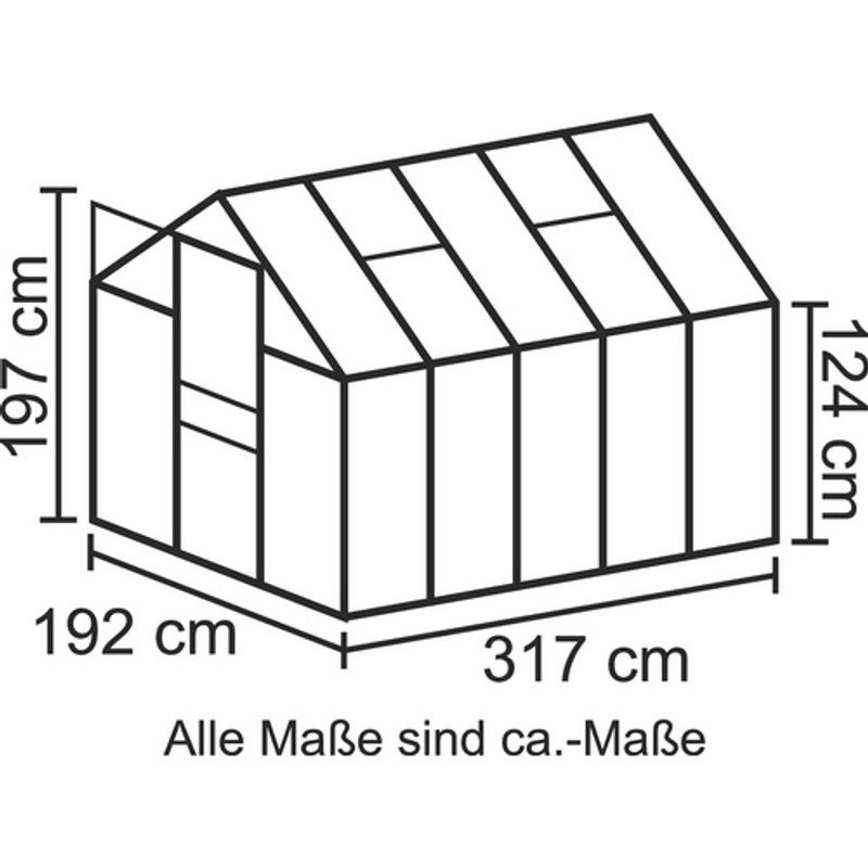 Vitavia Gewächshaus Venus 6200 in Grün mit 4 mm HKP und 6,2 m² Fläche - Bild 6