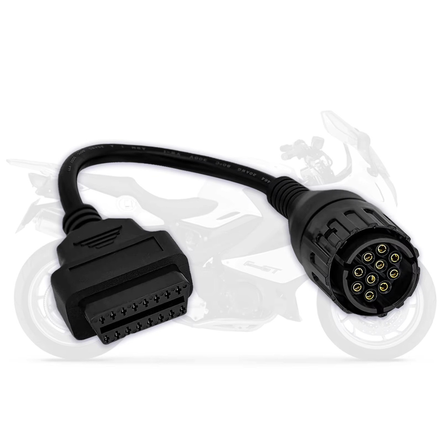 OBD2-Adapterkabel 10-polig auf 16-polig für BMW F800GS S1000 R1200GS zur Diagnose mit ISTA EYES Software in Schwarz und Silber - Bild 6