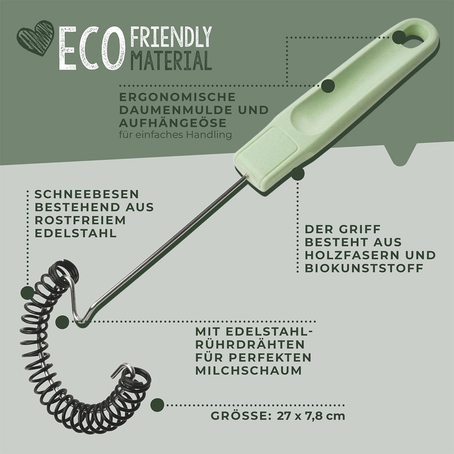 Fackelmann Ecolution Schneebesen rund in Grau und Grün, Länge: 27 cm - Bild 2