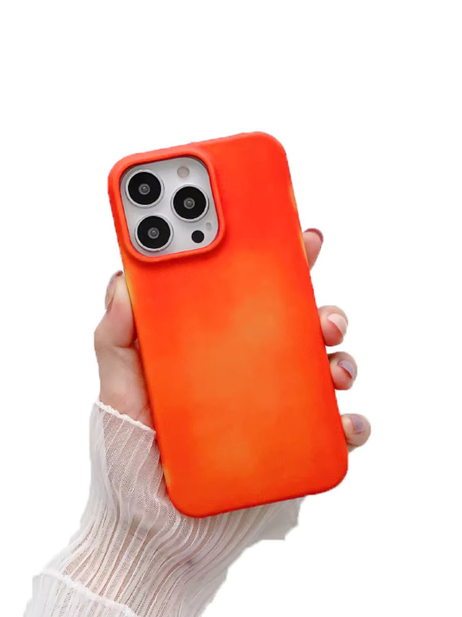RUWANHU Temperatur-Farbwechsel Leder-Handyhülle für iPhone 16 Pro Max 15 14 13 12 11 Pro Max in Schwarz und Blau - Bild 3
