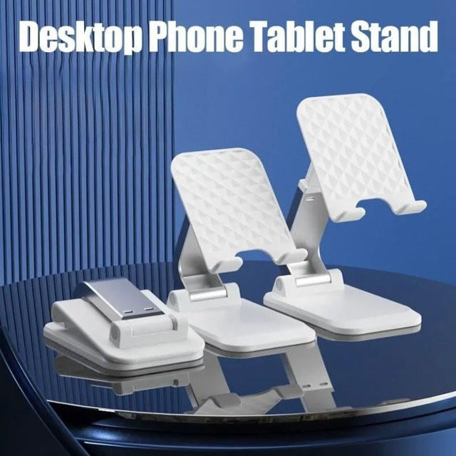 VIKEFON Faltbare Desktop Tablet und Smartphone Halterung für iPhone, Samsung und iPad, Schwarz oder Weiß - Bild 1