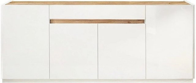 Vente-unique Sideboard Emora in Naturfarben Hell und Weiß mit 205 cm Breite - Bild 1