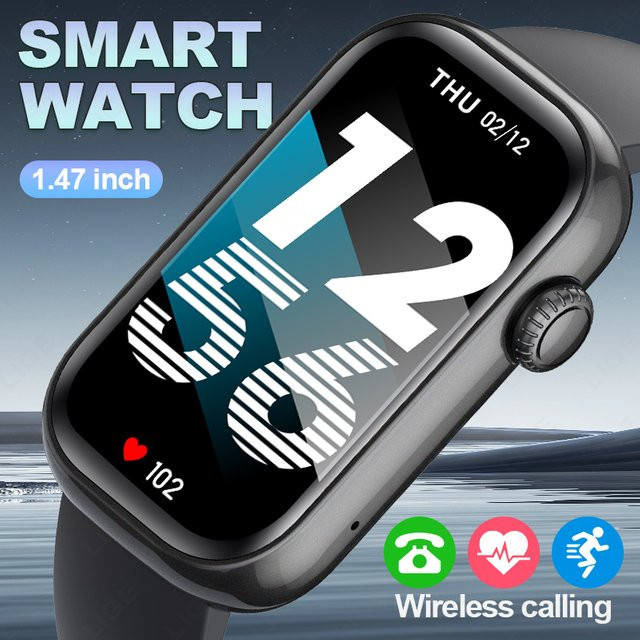 LIGE Smartwatch Unisex Smart Armband mit Herzfrequenz- und Blutsauerstoffmessung, Wasserdicht, Bluetooth, kompatibel mit Android und iOS, in Pink und Schwarz - Bild 1