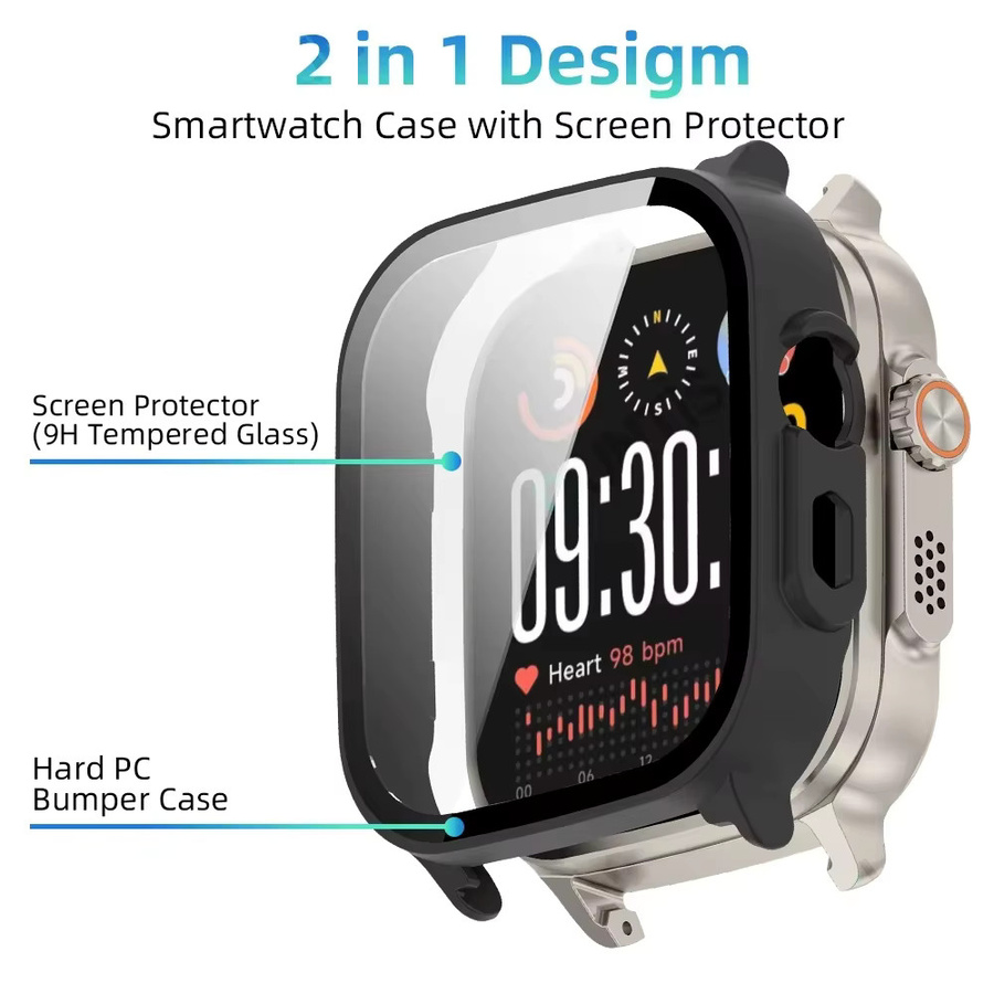 Schutzhülle für Realme Watch 5 aus hartem PC und gehärtetem Glas in Transparent oder Schwarz mit integriertem Displayschutz - Bild 6