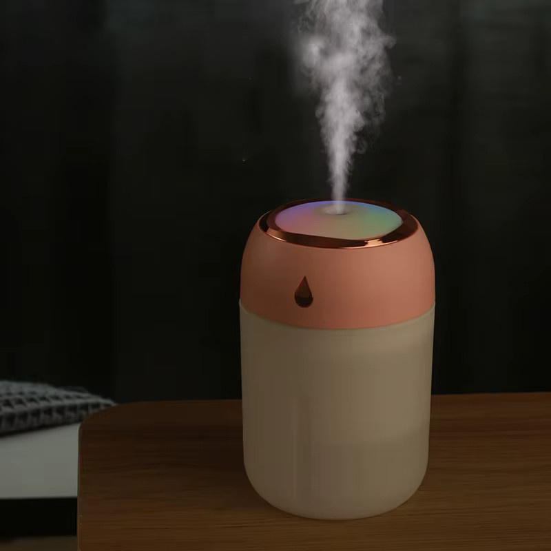 HLCOME Tragbarer Mini-USB-Luftbefeuchter und Aroma-Diffusor mit LED-Kühllicht, Weiß, 330 ml - Bild 3
