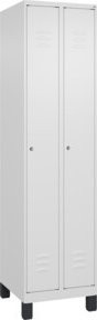 C+P Spind Classic PLUS Garderobenschrank mit 2 Abteilen, Farbe: Anthrazit, H x B x T: 195 x 50 x 50 cm, mit Zylinderschloss und 3 Garderobenhaken - Bild 1