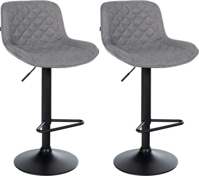 DELUKE 2er Set Barhocker KUHAR in Dunkelgrau, höhenverstellbare Barstühle mit Lehne und 360 Grad Drehsitz, B/T/H: 50 x 52 x 84 cm - Bild 1