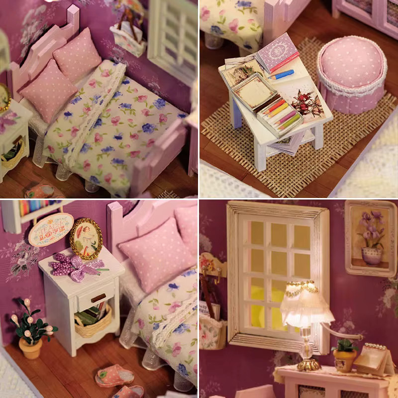 zuuton DIY Miniatur-Puppenhaus-Bausatz, Holz, 3D-Puzzle-Bausatz - Bild 2