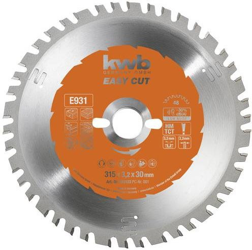 Kwb Kreissägeblatt für Holz, Metall und Kunststoff, Carbide Tipped, Farbe: Silber, Durchmesser: 315 mm, Bohrung: 30 mm - Bild 1