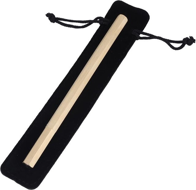 Igeteck Kugelschreiber aus Messing in Beige und Gold mit sechseckigem Anti-Roll-Design und Stifttasche - Bild 1
