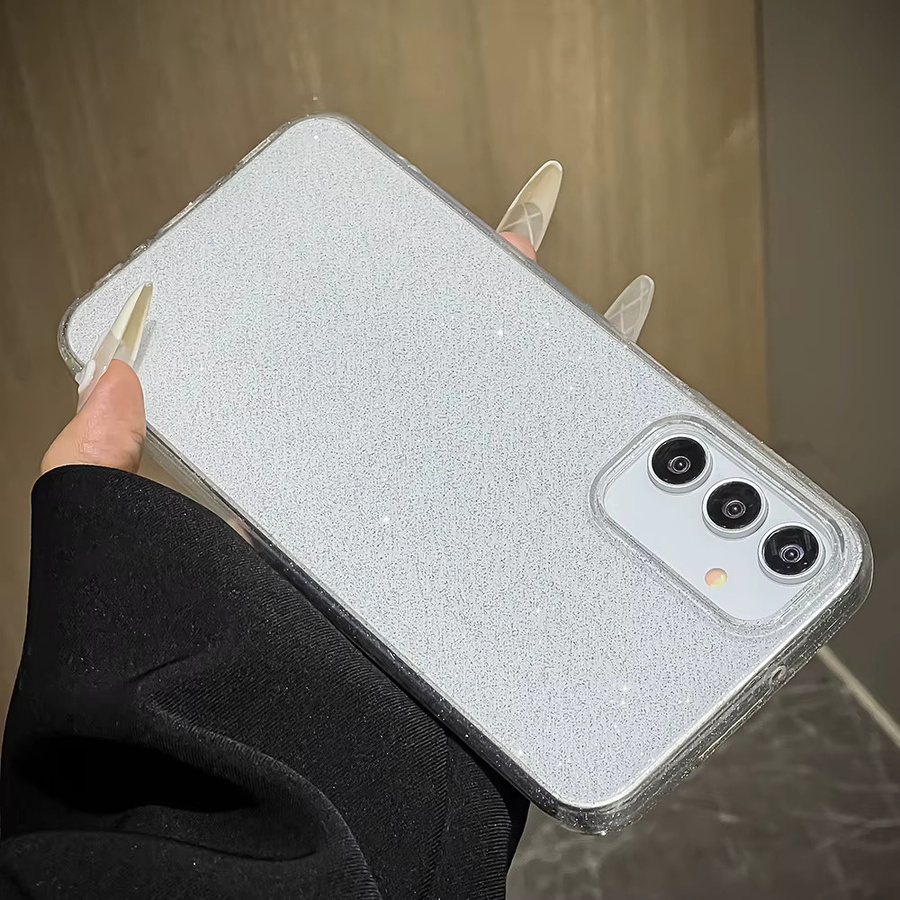 Bling Glitzer Handyhülle aus weichem TPU für Samsung Galaxy (kompatibel mit A57 5G, A56, A55, A35, A15, A05 und weiteren Modellen), Farbe: transparent - Bild 3