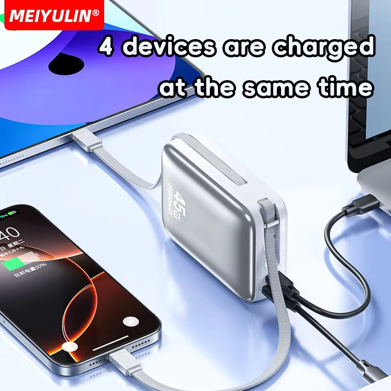 MEIYULIN Power Bank 20000 mAh mit 45 W PD Schnellladung und USB-C Kabel in Blau - Bild 3