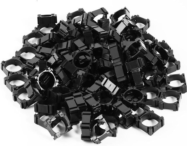 AOKIN 100 Stück 18650 Lithium-Batteriezellen-Halter aus Kunststoff in Schwarz, Batterie-Aufbewahrungsbox und Zellenabstandshalter für zylindrische Batterien - Bild 1