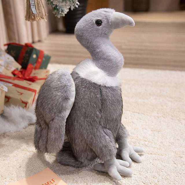 Yiran toy Geier Vogel Plüschtier, Braun Grau, 35cm, ab 14 Jahren - Bild 1