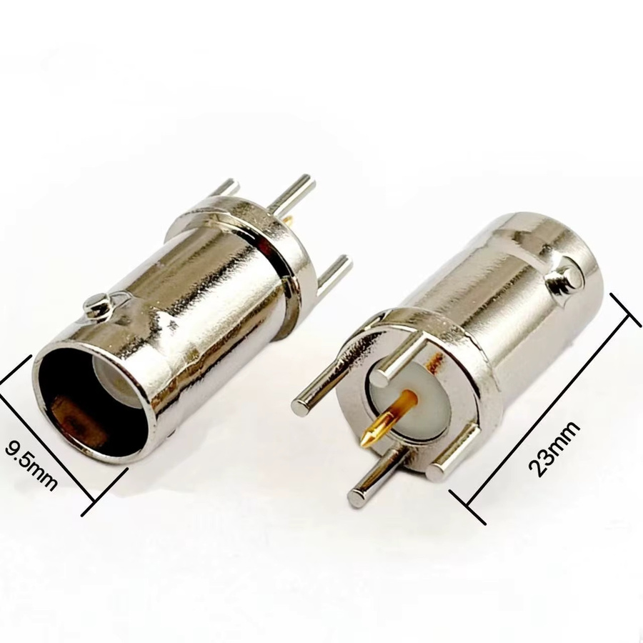 FRHY 10 Stück BNC/Q9 Buchse PCB Lötanschluss Kupfer Steckverbinder in Silber und Grau für 50 Ohm HF-Signalübertragung und CCTV - Bild 2