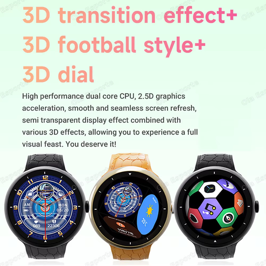 Ola Esporte Smartwatch, 2,09 Zoll AMOLED, Weiß, GPS, Unisex - Bild 5