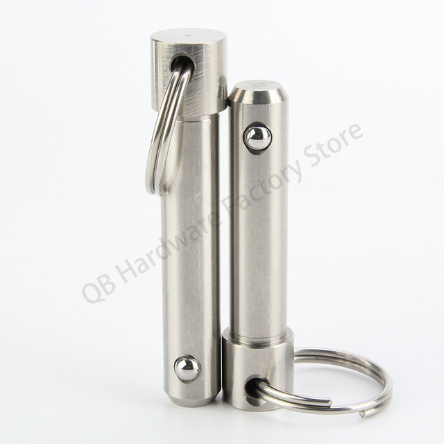 Federstifte aus Edelstahl mit Kugelverriegelung und Schnellverschluss, Farbe Silber, Durchmesser: 5 bis 25 mm, verwendbare Länge: 10 bis 100 mm - Bild 1
