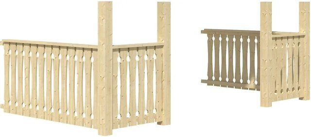 Skan Holz Brüstung für Vordach Bern und Toronto aus Fichte, Breite: 420 cm - Bild 1