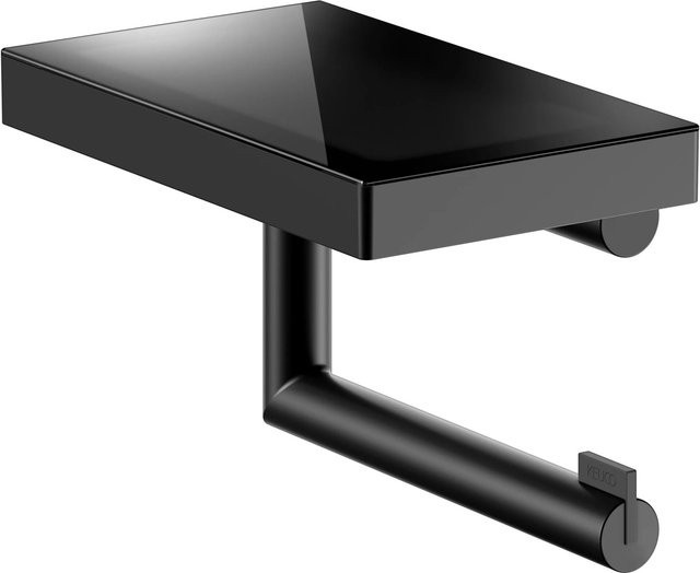 Keuco Toilettenpapierhalter Reva Black Selection mit Ablage Schwarz-Matt Wandmontage - Bild 1