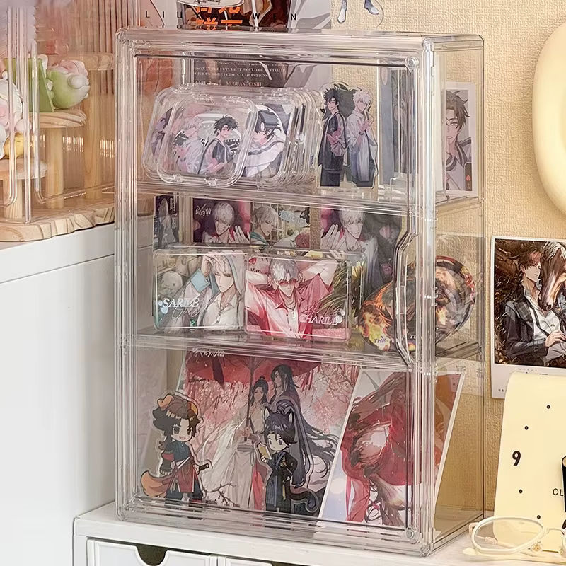 Transparente Aufbewahrungsbox aus Kunststoff für Anime-Figuren und Blindboxen, rechteckiges Präsentationsregal in modernem Design - Bild 5