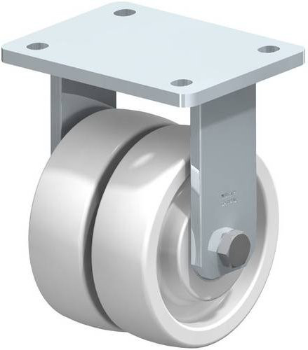 Blickle Doppel-Bockrolle BOD-SPO 125K in Grau und Weiß aus Stahl mit einem Rad-Durchmesser von 125 mm und einer Tragfähigkeit von maximal 1200 kg - Bild 1