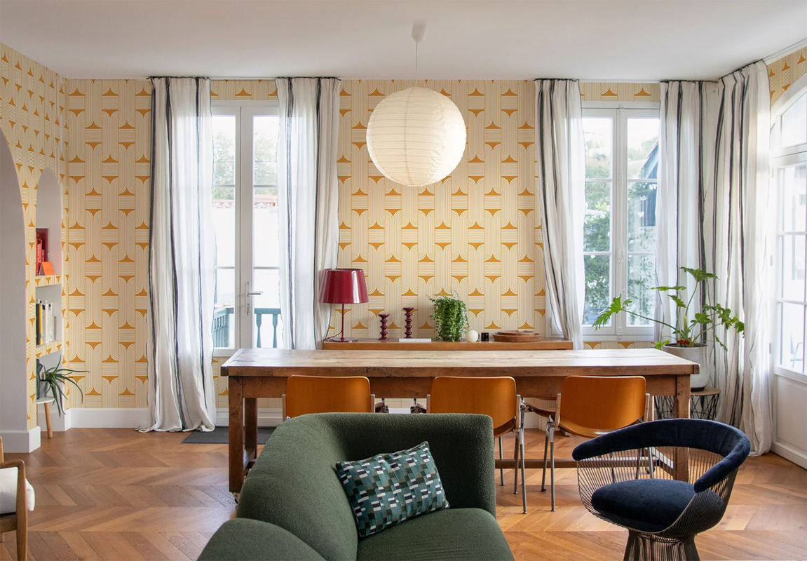 Isidore Leroy Tapete Katea Epice in Orange mit geometrischem Art Deco Design - Bild 2