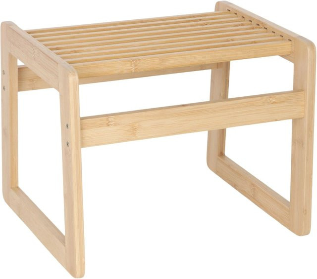 Relaxdays Badhocker aus Bambus in Natur, feuchtraumgeeignet, B/T/H: 30 x 38 x 33 cm - Bild 1