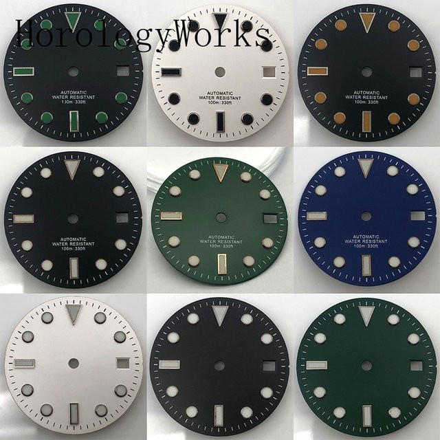Zifferblatt 28,5 mm, Schwarz, passend für NH35 ETA2836 Miyota8205/8215/821A Mingzhu2813/3804 Uhrwerk - Bild 1