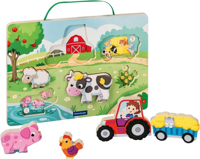 Ravensburger Play+ Magnetisches Holz-Zähl-Puzzle, Bauernhof, ab 1 Jahr - Bild 1