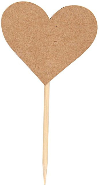 Rico Design Paper Poetry Papier Fähnchen Herz braun aus Kraftpapier, 10 Stück - Bild 1