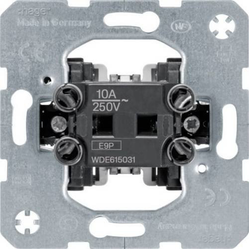 Hager Taster WDE615031 Druckknopfschalter Schwarz bündig montiert - Bild 1