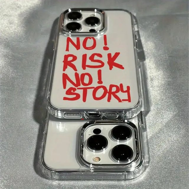 Risks Accidents Handyhülle mit galvanisiertem Linsenrahmen in Transparent für iPhone 11 bis iPhone 17 Pro Max und weitere Modelle - Bild 1