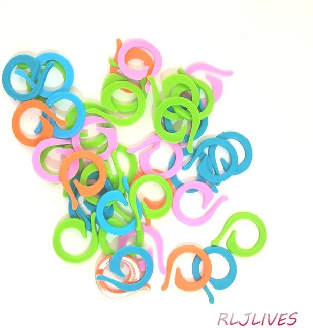 RLJLIVES Häkelmarker Ringe aus Kunststoff in Multicolour für DIY Weben und Stricken, 20 oder 50 Stück - Bild 1
