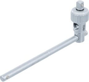 BGS Steckschlüssel-Adapter mit Ratschenfunktion und Gleitgriff, Abtrieb 12,5 mm (1/2 Zoll), Farbe: Silber - Bild 1