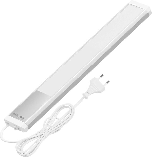 Oktaplex 2er Set LED Unterbauleuchten aus Aluminium in Silber und Weiß für die Küchenbeleuchtung, Warmweiß, 40 cm - Bild 1