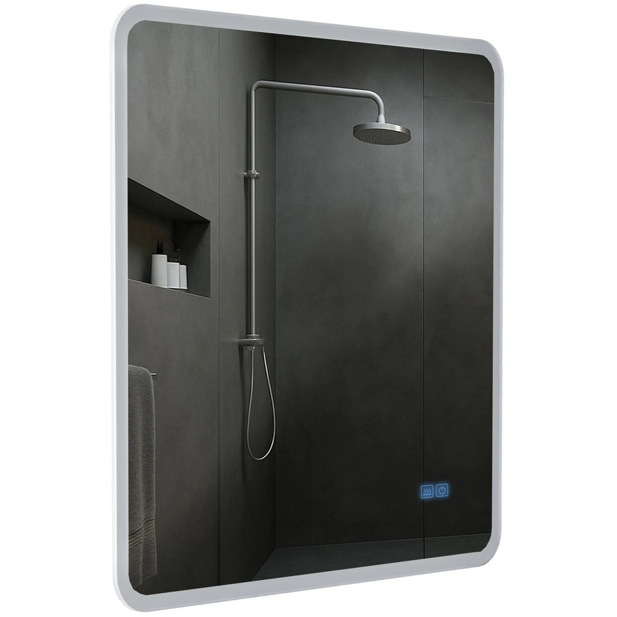 DELUKE Badspiegel WIEN Wandspiegel mit Bluetooth aus Klarglas, H x B x T: 80 x 80 x 3,5 cm - Bild 2