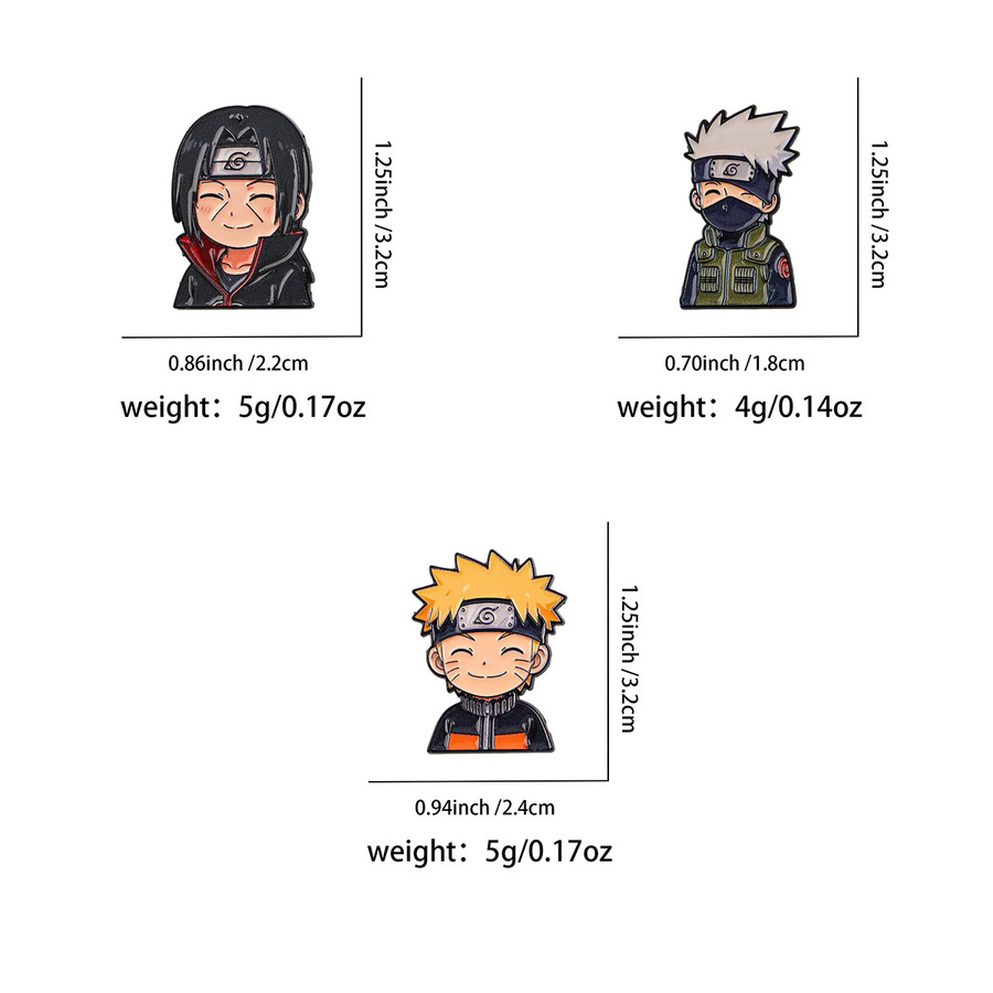 Bandai Naruto Emaille-Anstecknadel, Cartoon Anime Brosche, Hatake Kakashi - Bild 2