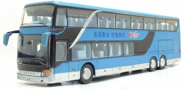 Discover Intime Sightseeing Bus Doppelstockbus mit Licht und Sound blau 1:32 - Bild 1