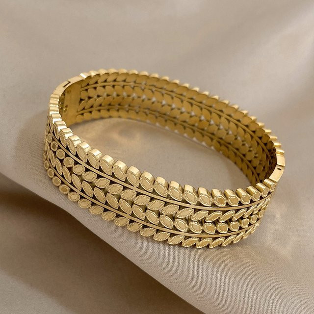 Freetry Manschettenarmband Edelstahl, Gold, Damen - Bild 1