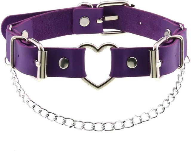Schwarzer Herz-Choker Halskette, Mädchen, Blue - Bild 1