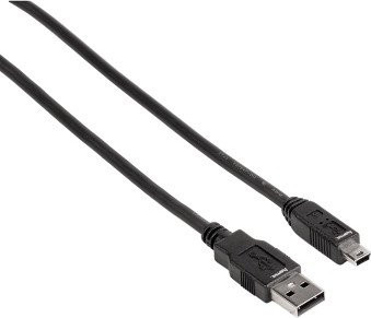 Hama USB 2.0 Anschlusskabel mit A-Stecker und Mini-B-Stecker in Schwarz, Länge: 1,80 m - Bild 1