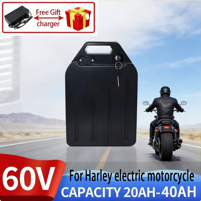 Ddadache Lithium-Akkupack für Harley, 60V, Schwarz, geeignet für Motoren unter 3000W - Bild 1
