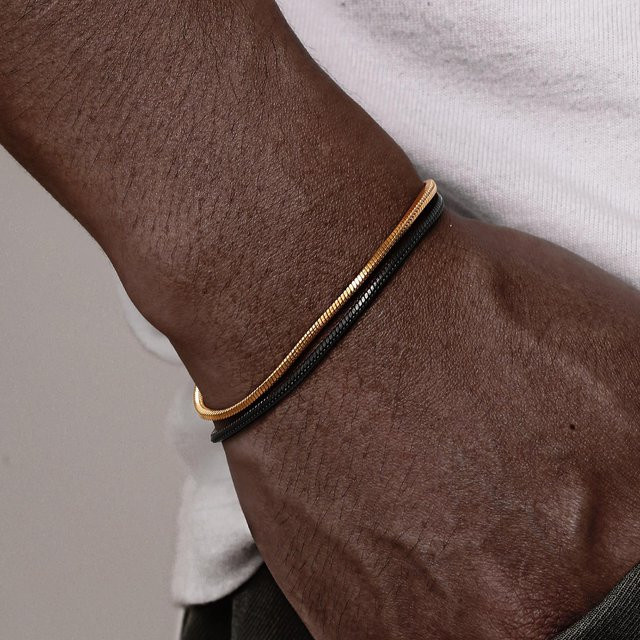 Vnox Armband-Set, Edelstahl, Bicolor, Herren - Bild 1
