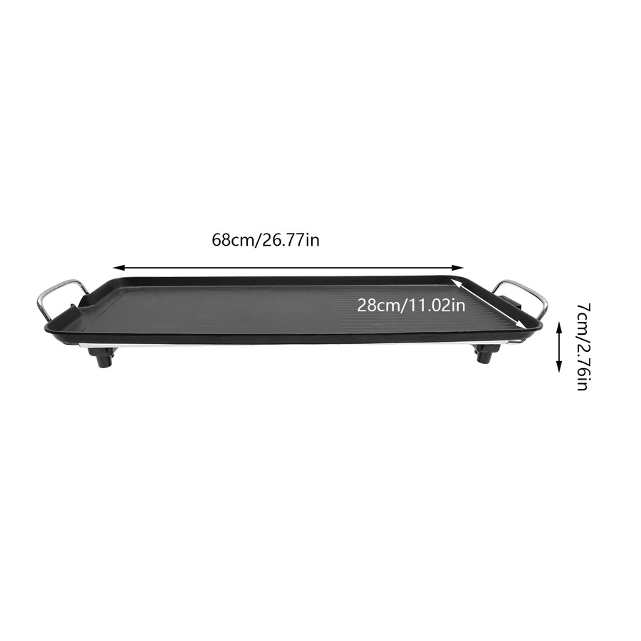 Bymaocar Elektrischer Tischgrill in Schwarz mit 1500W Leistung, B: 68 cm, T: 28 cm - Bild 6