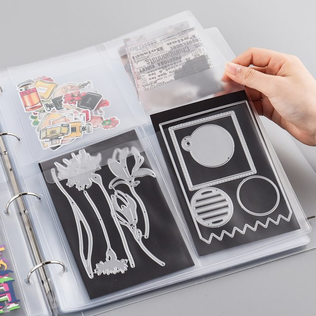 Transparentes A4 Organizer-Set aus Kunststoff für Stanz- und Stempel-Aufbewahrung mit Einsätzen und Taschen - Bild 1