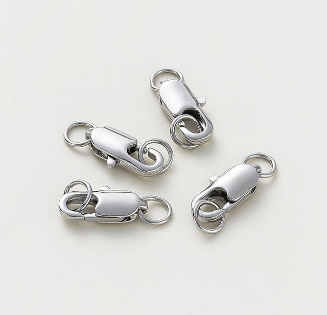 Karabinerverschluss und Biegeringe, vergoldetes Messing, 12 mm und 5 mm - Bild 1
