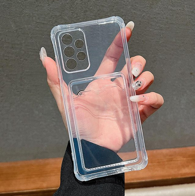 Transparente Schutzhülle mit Kartensteckplätzen für Samsung Galaxy Modelle (A56, A36, A26, A16, A17, A07, S26 Edge, A55, A54, A35, A34, A33, A05, A06, S25 Ultra, S24, S23, S22, S21 FE) - Bild 1